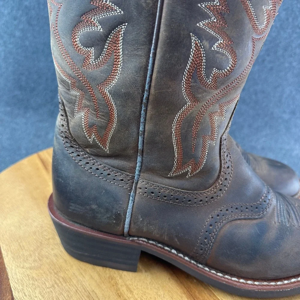 Ariat Women's Heritage Roughstock Size 8 Wide Antique Brown Leather Cowboy Boots